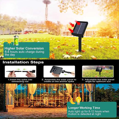Solar LED Curtain Fairy Lights – Waterproof Outdoor String Lights for Garden & Home Décor
