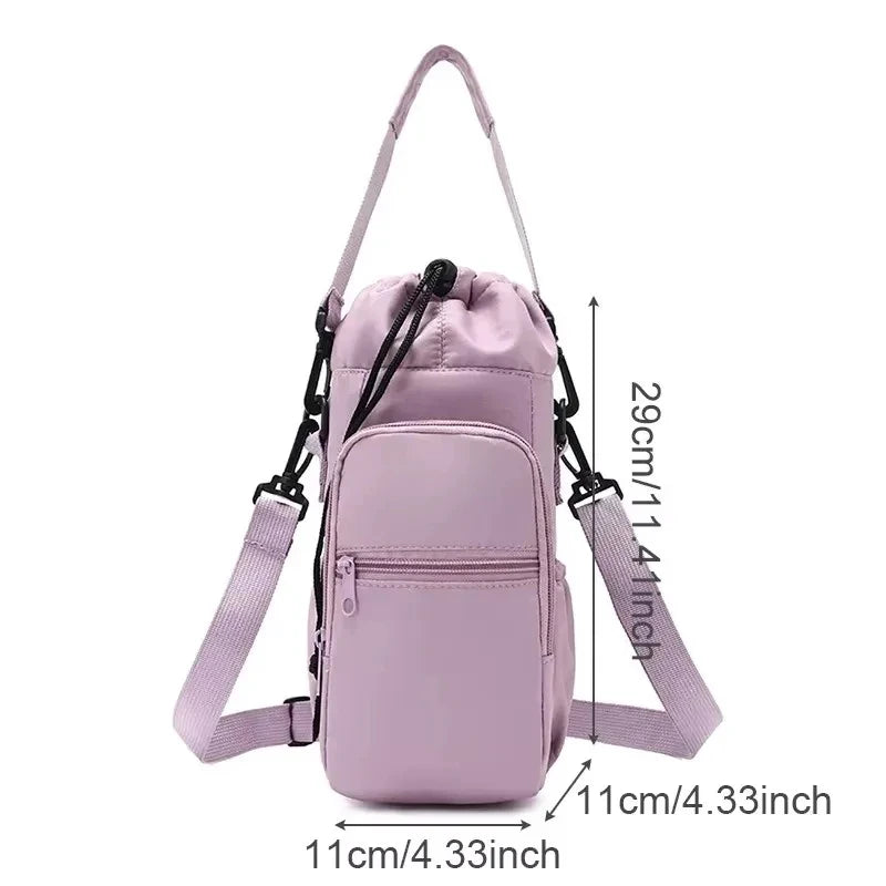 Insulated Water Bottle Carrier Bag – Adjustable Crossbody Holder with Phone Pocket