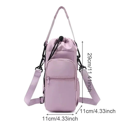 Insulated Water Bottle Carrier Bag – Adjustable Crossbody Holder with Phone Pocket