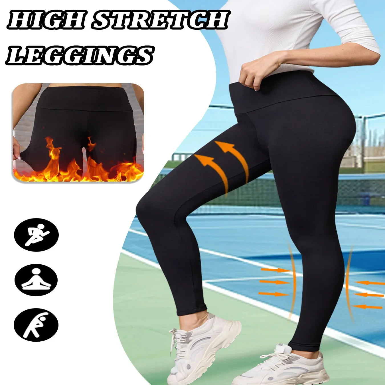 Women's Fleece-Lined Thermal Leggings – High-Waisted (5-Pack)
