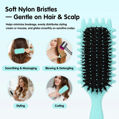 Curly Hair Styling Brush – Nylon Bristle Detangling & Curl Defining Brush