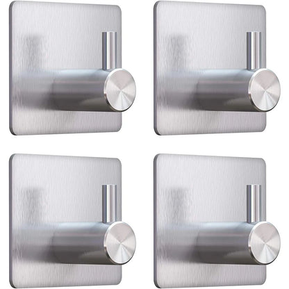 Stainless Steel Adhesive Hooks – No-Drill Wall Hooks for Home Organisation