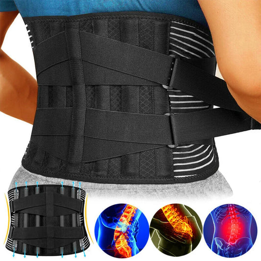 Adjustable Lumbar Support Belt – Double Pull Waist & Back Support Brace