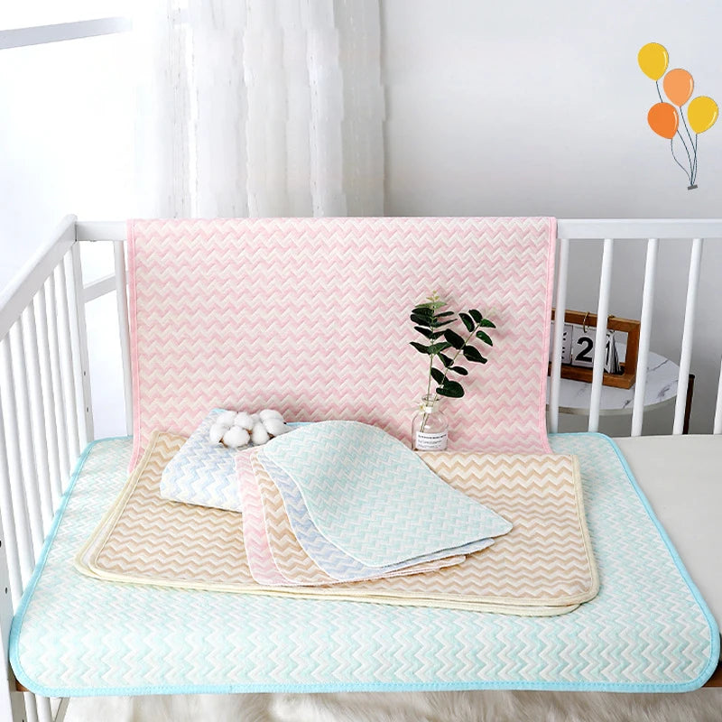 Reusable Waterproof Baby Changing Mat – 50 × 70cm Cotton Nappy Change Pad