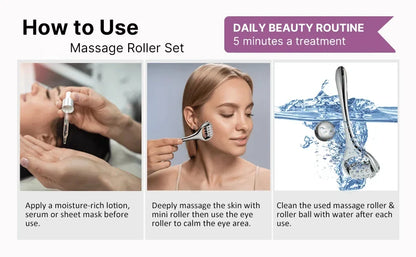 Stainless Steel Ice Roller Beauty Stick – Cooling Face & Eye Massager for Daily Skincare