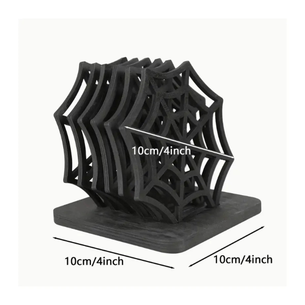 6-Piece Halloween Spider Web Coaster Set with Holder – 10cm
