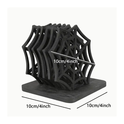 6-Piece Halloween Spider Web Coaster Set with Holder – 10cm