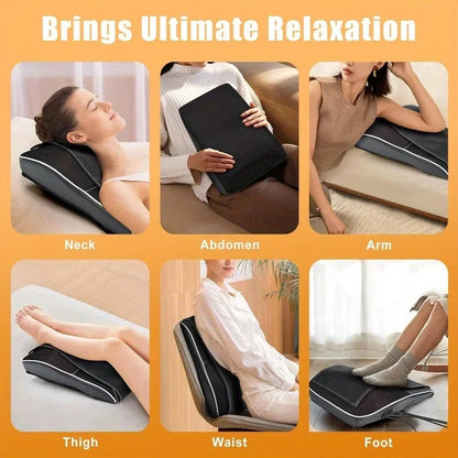Shiatsu Massage Pillow – Heated Neck, Back & Body Massager with Airbag Traction