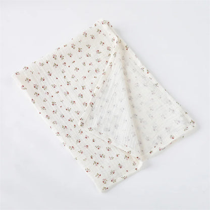 Floral Cotton Muslin Swaddle Blanket – Baby Wrap, Pram Cover & Receiving Blanket