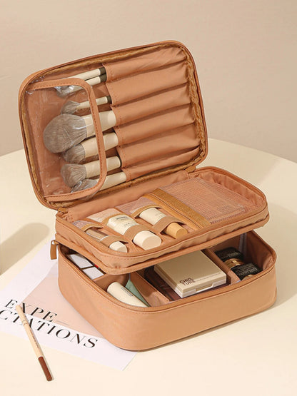 Travel Toiletry & Makeup Organiser Bag – Oxford Cloth Single or Double Layer Cosmetic Storage Case