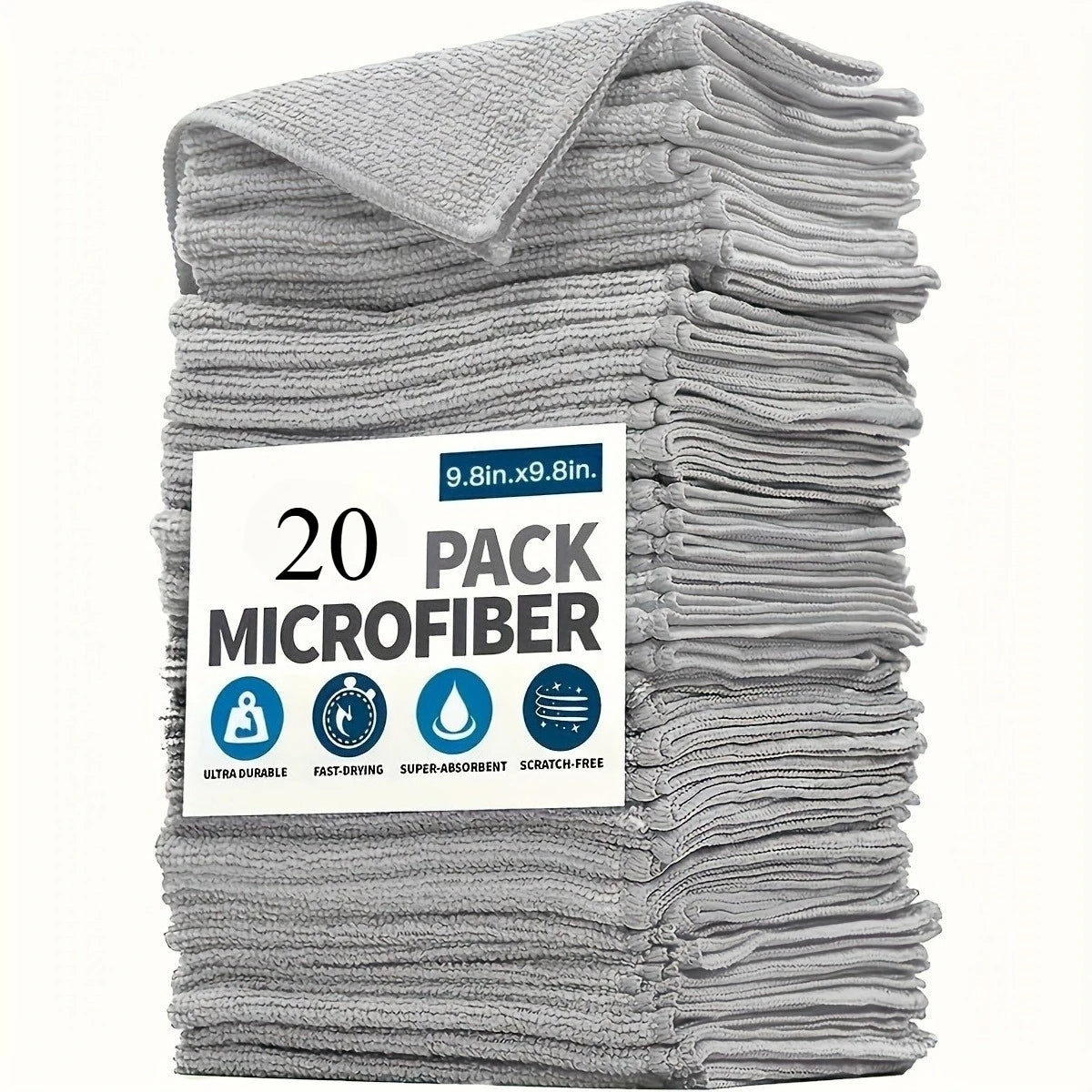 Premium Microfiber Cleaning Cloths – Lint-Free Reusable Cleaning Towels (25 × 25cm)
