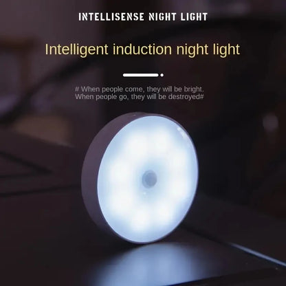 Motion Sensor LED Night Light – Wireless Rechargeable Lamp