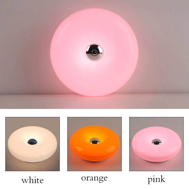 Rechargeable Donut Table Lamp – Modern LED Wall & Desk Light with 3 Colour Modes