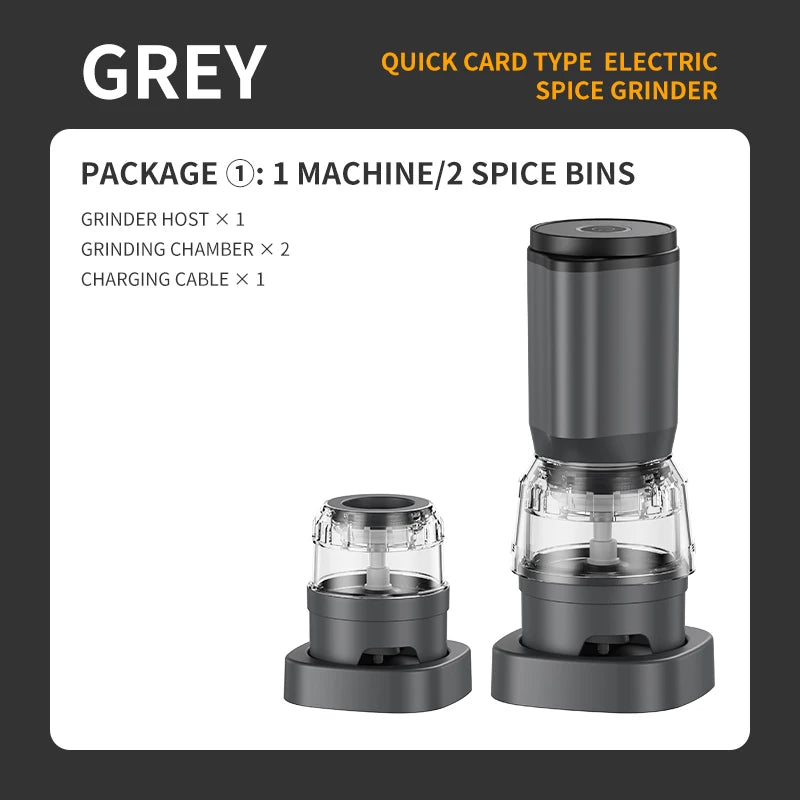USB Rechargeable Electric Salt & Pepper Grinder – Adjustable Ceramic Spice Mill