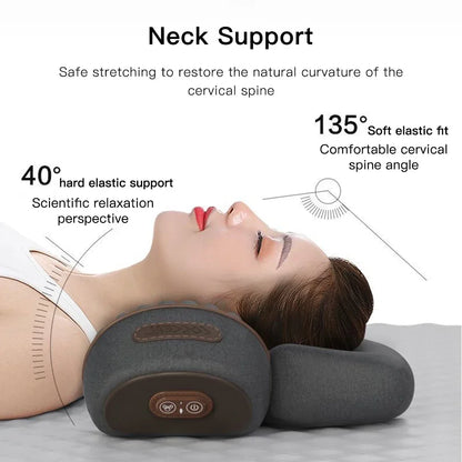 Heated Neck Massager Pillow – Memory Foam Cervical Support & Vibration Massage