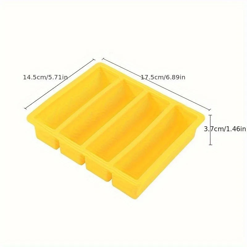 4-Cavity Silicone Freezer Tray with Lid – Soup, Broth & Sauce Portion Storage