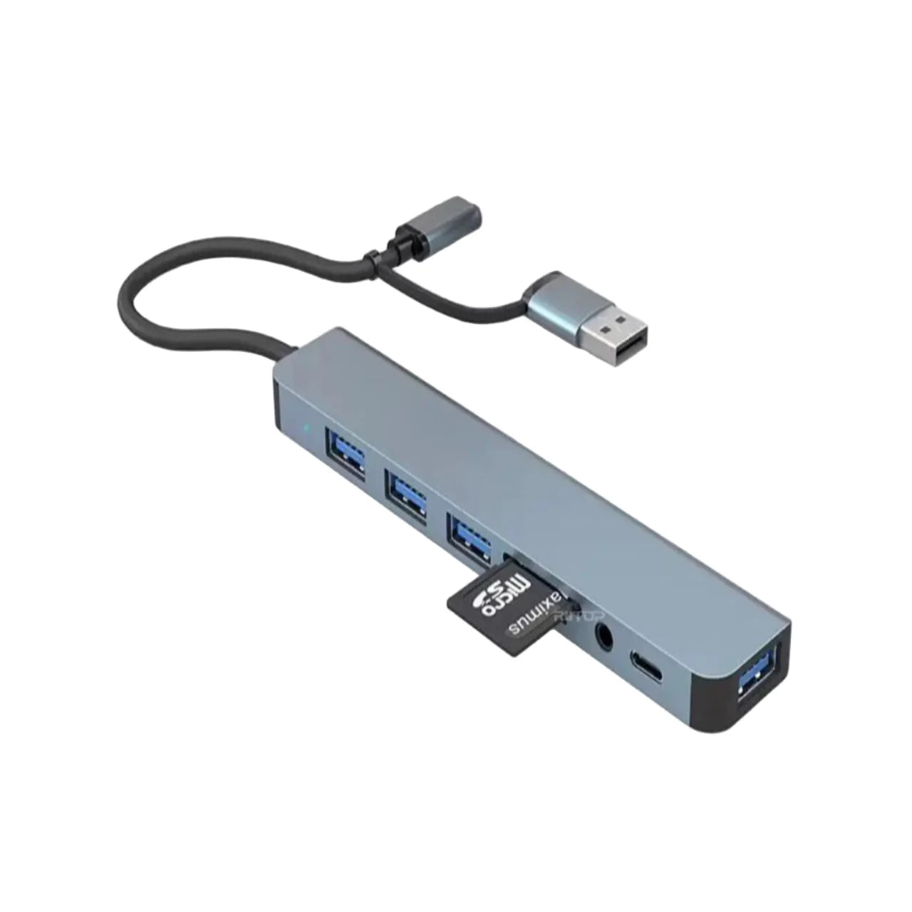 8-in-1 Hub with Card Reader & Audio