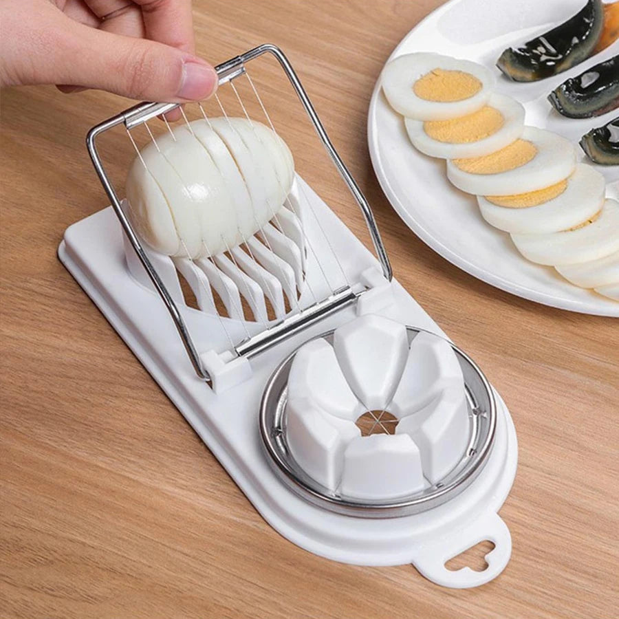 2-in-1 Egg Slicer – Stainless Steel Wire Egg Cutter