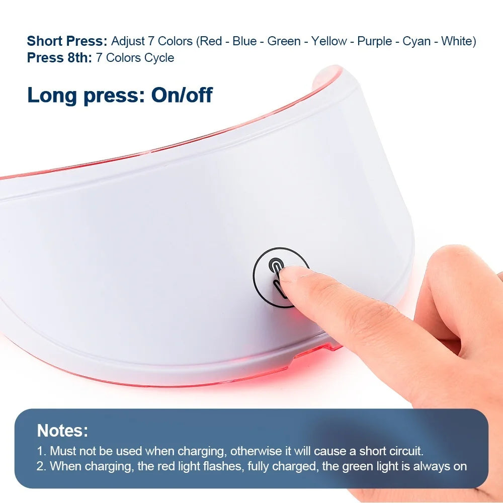 7-Colour LED Light Therapy Face & Neck Mask