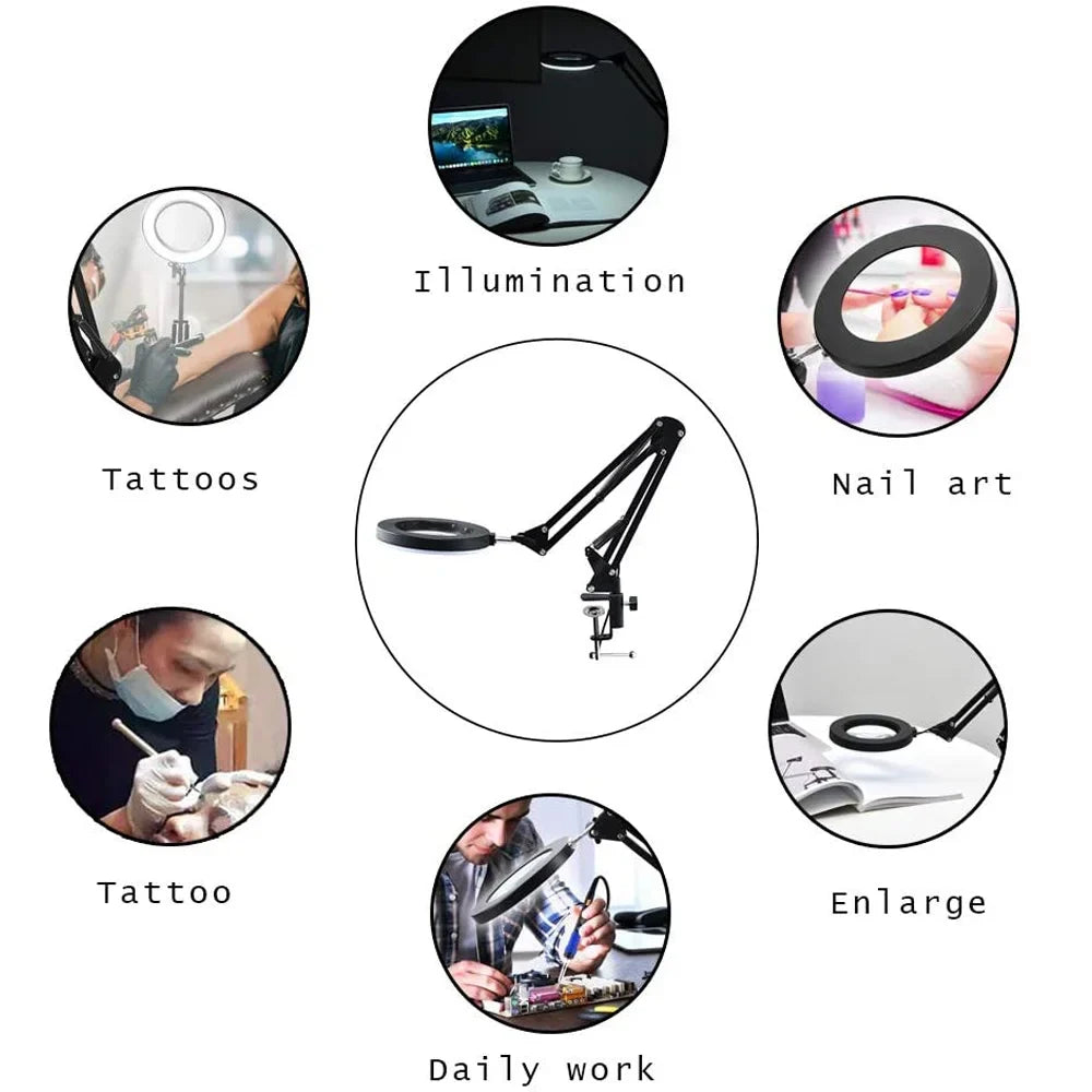 72LED 8X/10X USB Magnifying Glass with 3 Colours Light (10 different variants available)