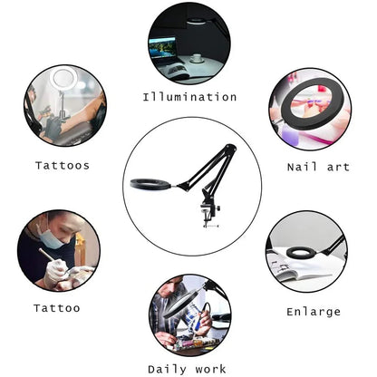 72LED 8X/10X USB Magnifying Glass with 3 Colours Light (10 different variants available)