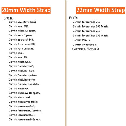 Milanese Strap for the Garmin Venu/Vivoactive/Forerunner Series (20mm/22mm) (4 colours available)