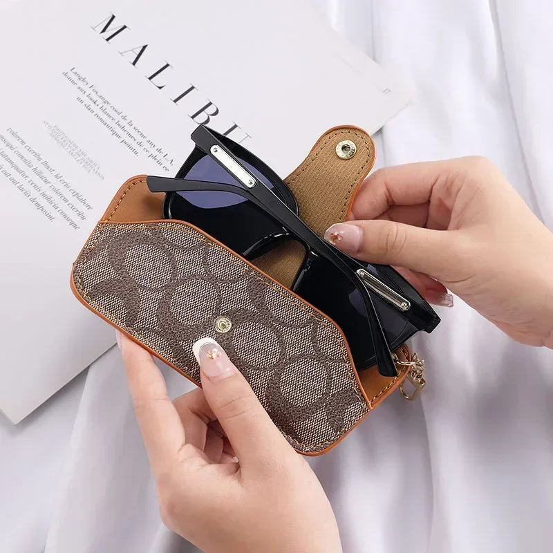 Portable Glasses Case with Keychain – Compact Sunglasses & Eyeglasses Storage Pouch