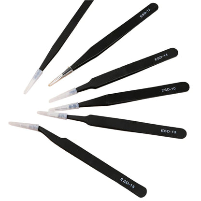Anti-Static ESD Stainless Steel Curved Tweezers (6 different types available)
