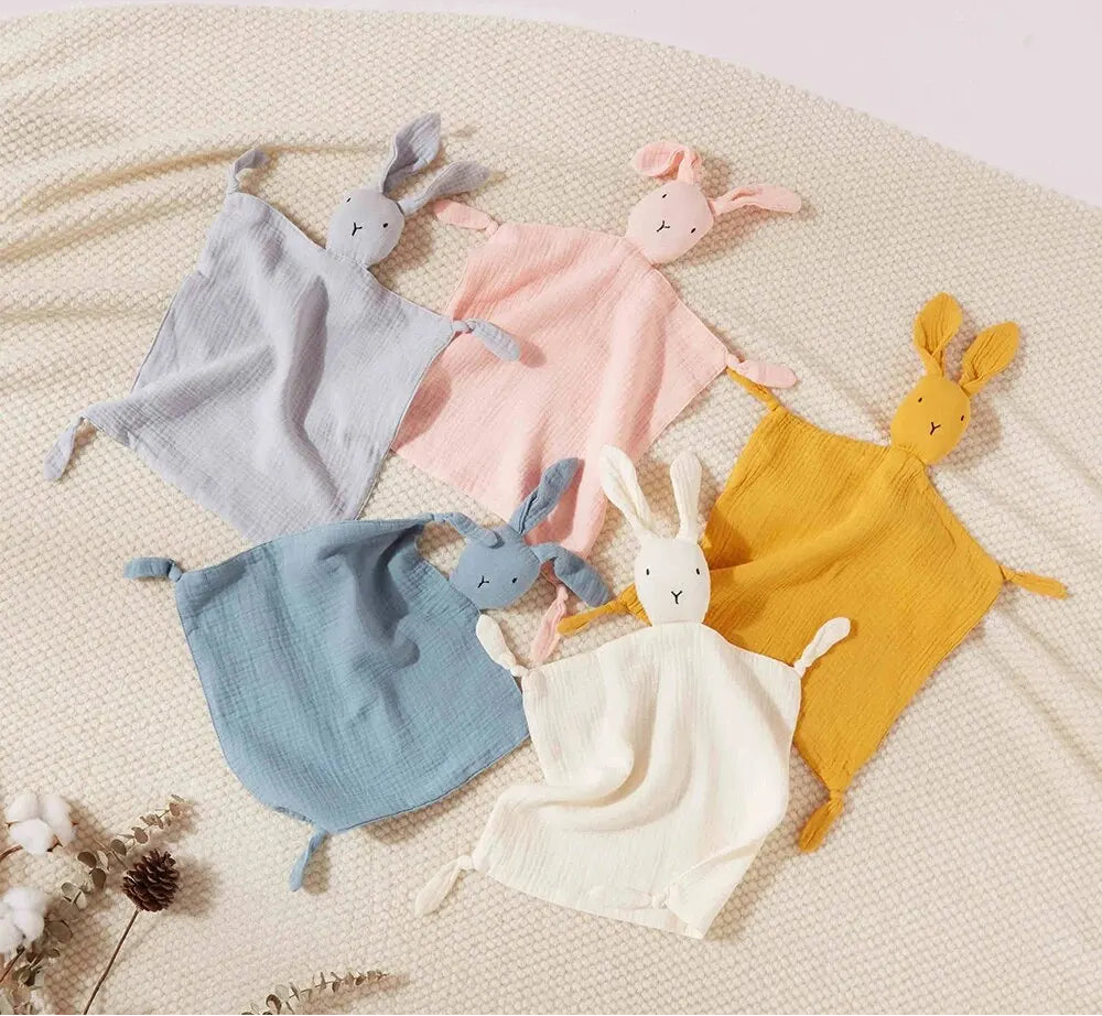 Cotton Muslin Baby Comforter – Soft Newborn Security Blanket & Cuddle Toy