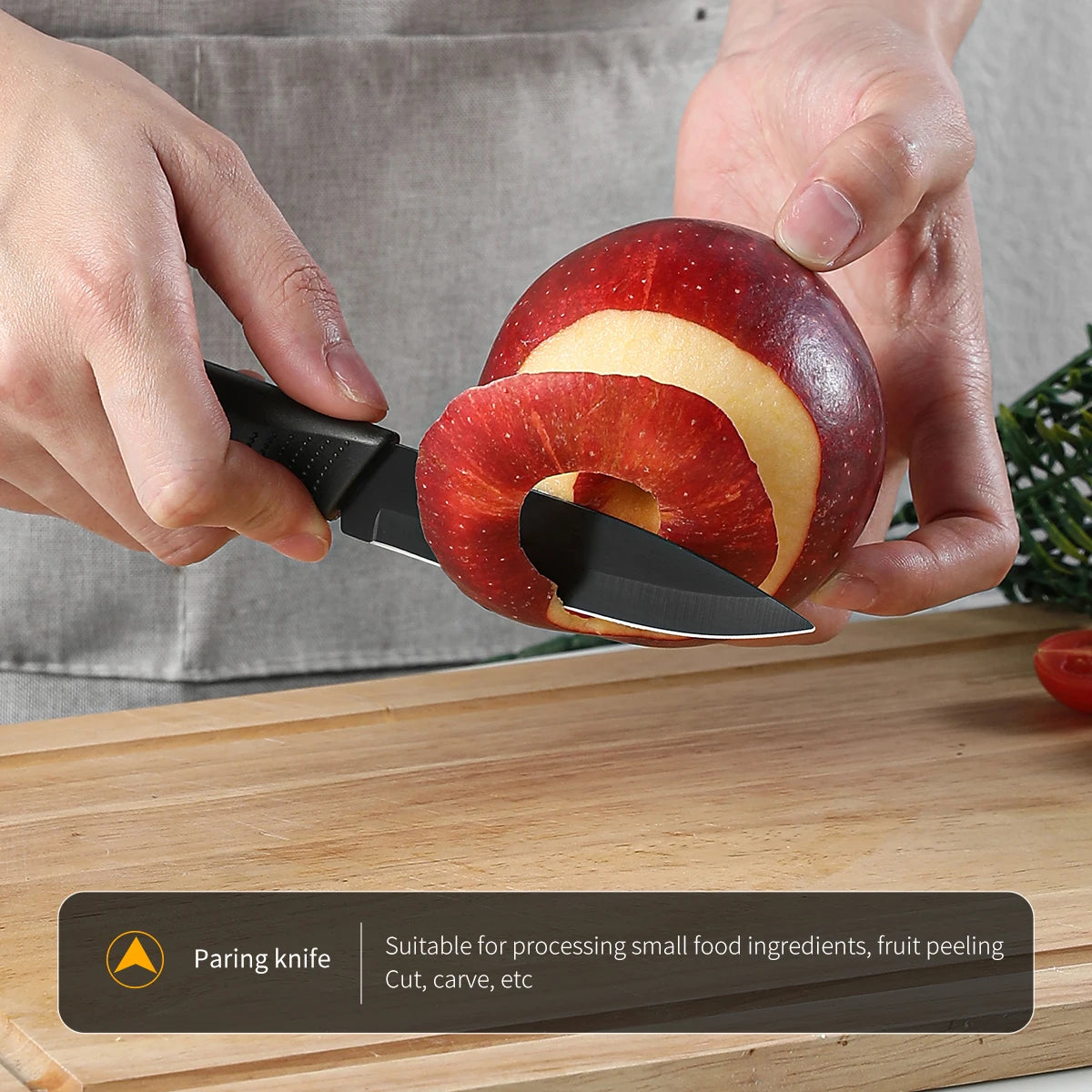 Stainless Steel Kitchen Knife Set (3/5pcs) – Sharp Black Blade Cooking Knives