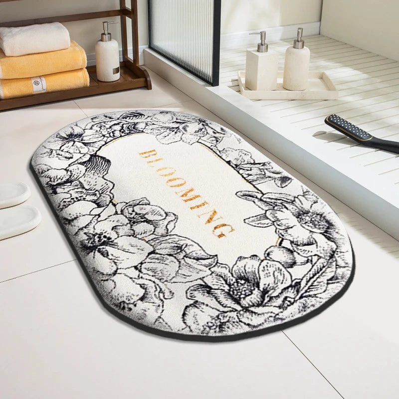 Thickened Flannel Bathroom Floor Mat – Soft Absorbent Non-Slip Bath Mat