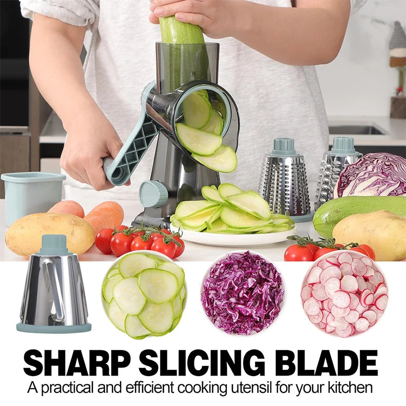 3-in-1 Manual Rotary Cheese Grater
