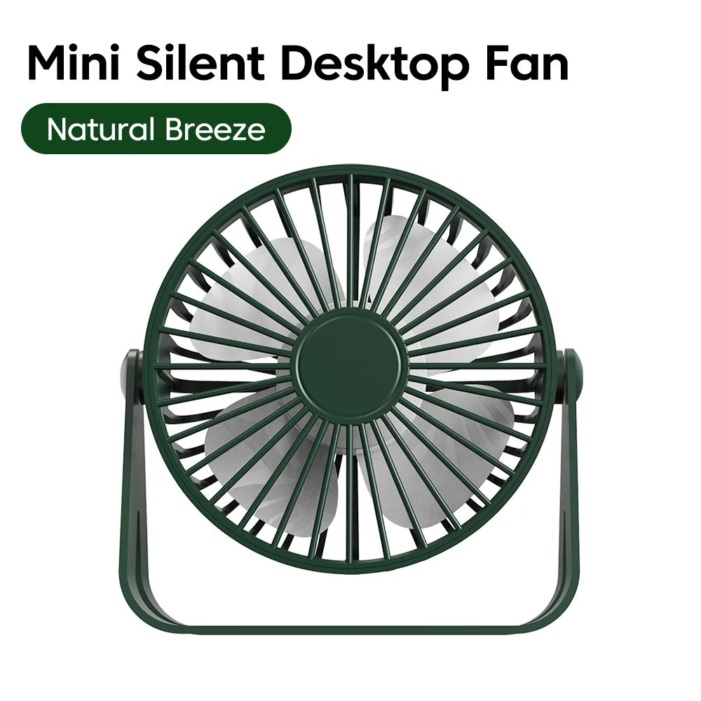 Portable Mini USB Rechargeable Desk Fan – Quiet Personal Cooling Fan for Home & Office
