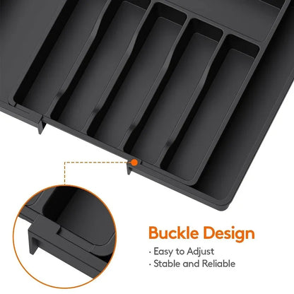 Adjustable Cutlery Drawer Organiser – Expandable Kitchen Utensil Tray