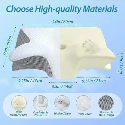 Ergonomic Cervical Neck Pillow – Butterfly Memory Foam Sleeping Pillow