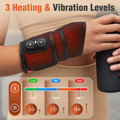 Heating Wrist Support Brace – USB Wrist Massager & Compression Wrap