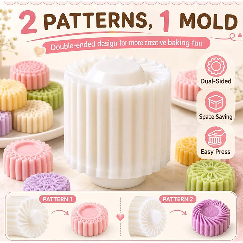 Double-Head Pastry & Mooncake Mould – Sunflower Pattern Press