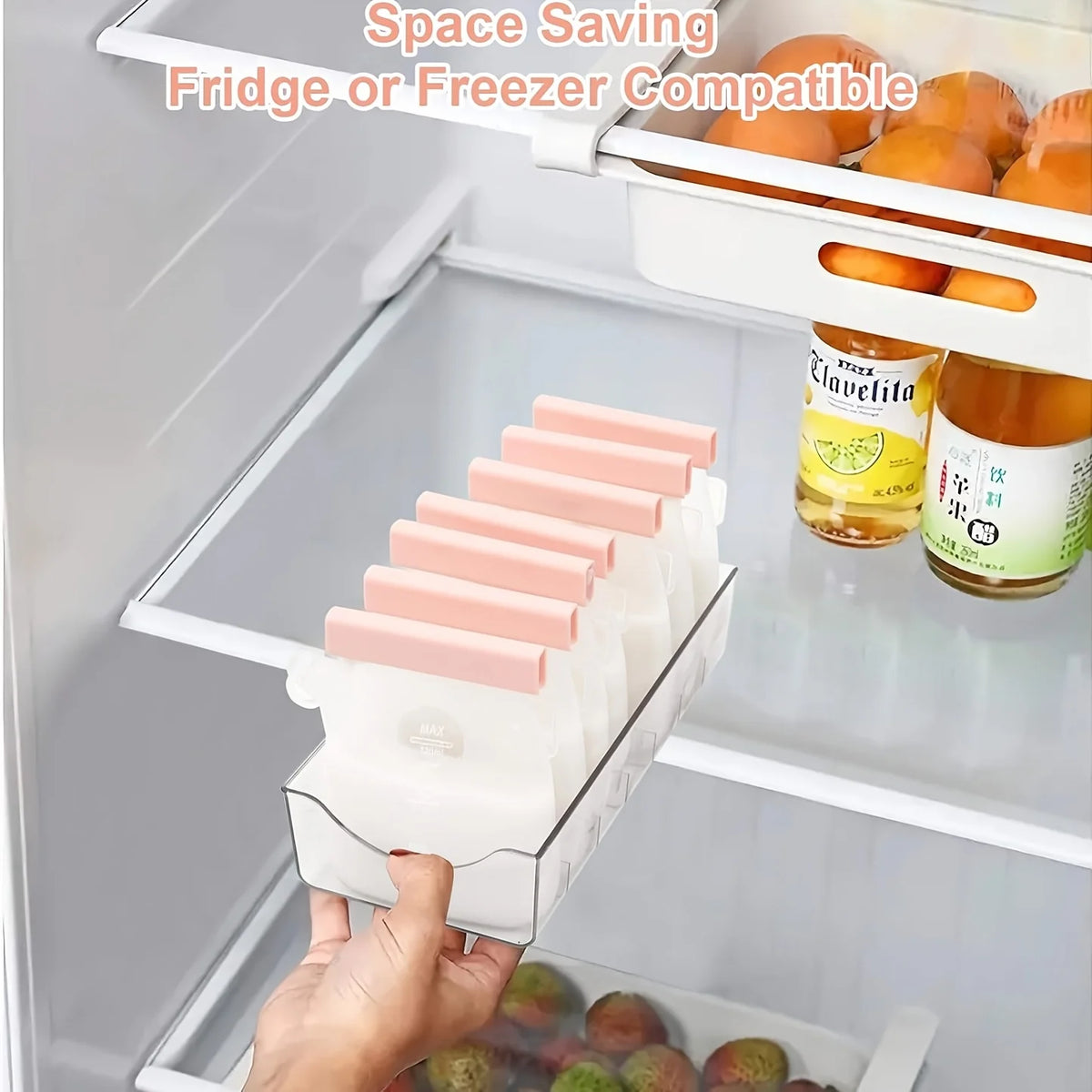 Reusable Silicone Breast Milk Storage Bag – 320ml Self-Standing Freezer Bag