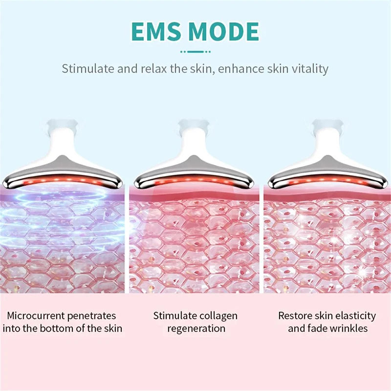 7-Colour LED Neck & Face Lifting Device – EMS Skin Tightening & Anti-Aging Massager