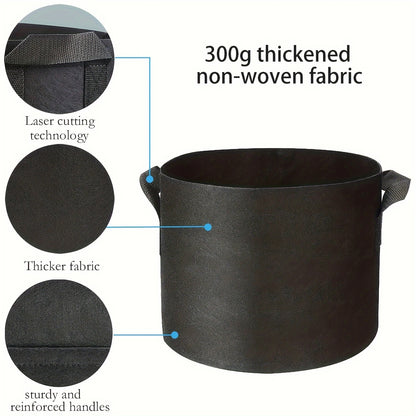 5 & 10 Gallon Fabric Grow Bags with Handles – Breathable Planting Pots