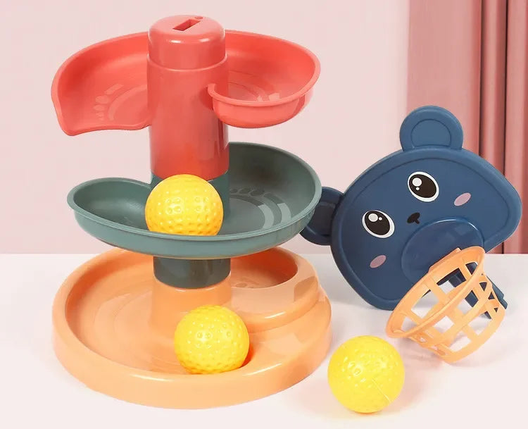 Ball Drop & Rolling Tower Toy – 3, 5 or 7 Layer Stacking Ball Ramp