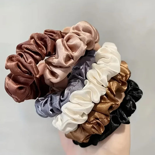 6-Piece Satin Hair Scrunchie Set – Soft Everyday Hair Ties