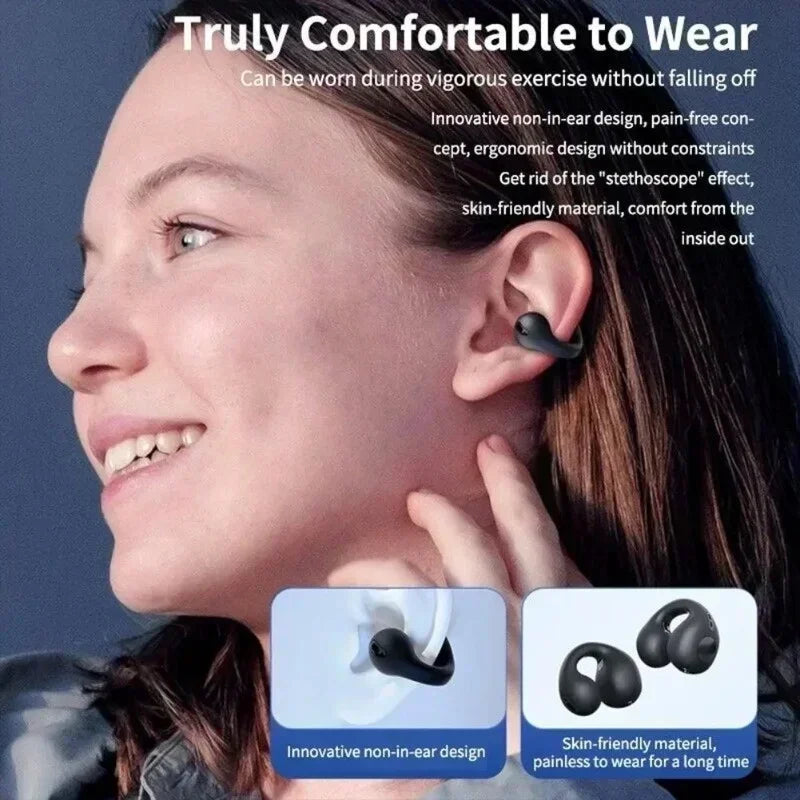 T75 Bone Conduction Wireless Bluetooth 5.3 Sports Headphones