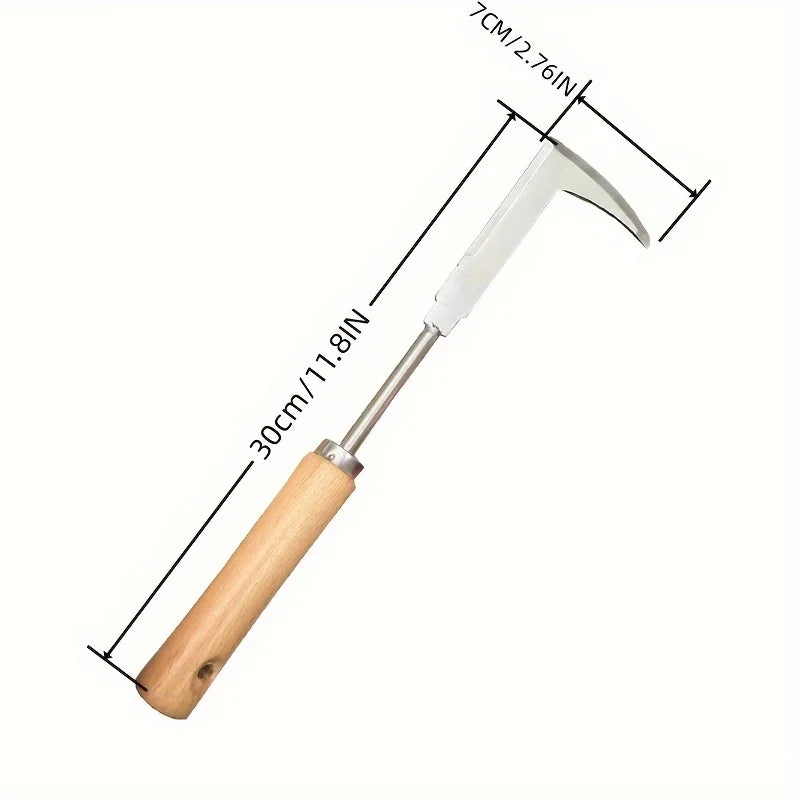 Stainless Steel Weeding Tool – L-Shaped Garden Weed Remover