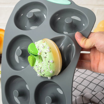 6-Cavity Silicone Donut Baking Pan – Non-Stick Doughnut, Muffin & Dessert Mould
