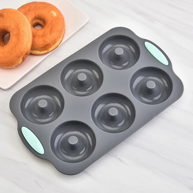 6-Cavity Silicone Donut Baking Pan – Non-Stick Doughnut, Muffin & Dessert Mould