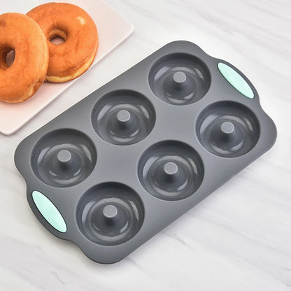 6-Cavity Silicone Donut Baking Pan – Non-Stick Doughnut, Muffin & Dessert Mould