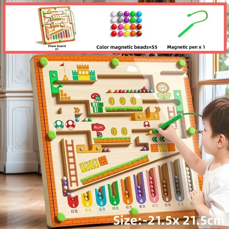 Magnetic Colour & Number Maze – Montessori-Style Counting & Matching Toy