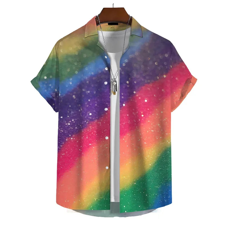 Men’s 3D Print Rainbow Shirt (10 different designs available)
