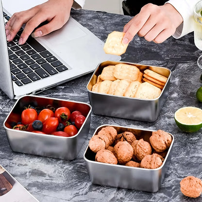 6-Piece Stainless Steel Container Set – Leak-Resistant Stackable Meal Prep Containers